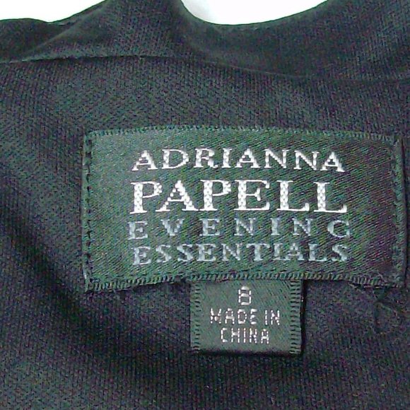 Black Satin Halter Evening Wear Adrianna Papell Size 8 NWT - Picture 6 of 12